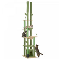Pawhut Arbre A Chat Du Sol Au Plafond, Hauteur Reglable De 89 A 100 Po Pour Grands Chats Avec Griffo