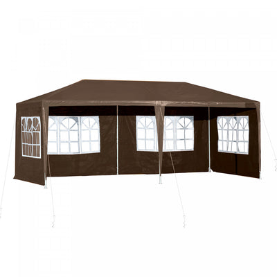 Outsunny 18.7' X 9.4' Party Tent, Portable Folding Wedding Tent, Garden Canopy Event Shelter, Outdoo|Outsunny 10' X 20' Gazebo Tente De Fete Avec 4 Parois Laterales De Fenetre Amovibles Pour Evenement