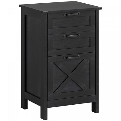 HOMCOM 3 Drawer File Cabinet Filing Cabinet for A4 Letter Size Black