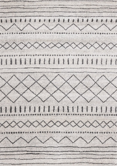 Emmett Grey Tribal Inspired Frieze Rug, 5'3" x 7'7" Indoor Area Rug | Tapis Emmett frise a inspire de tribal gris, 5'3" x 7'7"