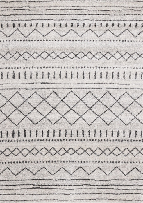Tapis Emmett frise a inspire de tribal gris, 5'3\" x 7'7\"