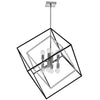 Luminaire suspendu Kappa de Dainolite avec fini chromé poli et noir mat, et 8 ampoules