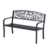 Banc De Jardin 2 Places Outsunny 50, Chaise Decorative Pour Patio, Noir