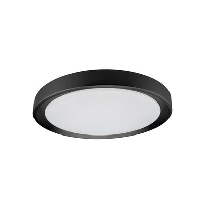 Dainolite Flynn Flush Mount 24w Sandy Black White Diffuser Lamp|Plafonnier affleuré Flynn de Dainolite qui diffuse la lumière,à avec fini noir sablé et blanc, et ampoule de 24 W