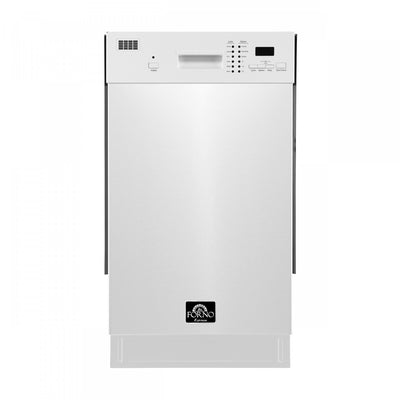 Forno Polo 18 in. Dishwasher in White, Front Control, 8 Place Settings, 52 dBa - FDWBI8041-18WHT | Lave-vaisselle Polo de 18 po en blanc, commandes en facade, 8 couverts, 52 dBa – FDWBI8041-18WHT