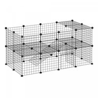 Cage Parc Enclos Pour Animaux Domestiques L 146 X L 73 X H 73 Cm Modulable 2 Niveaux 36 Panneaux Bor