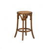 Tabouret Rae de hauteur comptoir en rotin et sans dossier - noyer