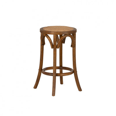 Rae Backless Rattan Counter-Height Stool - Walnut|Tabouret Rae de hauteur comptoir en rotin et sans dossier - noyer