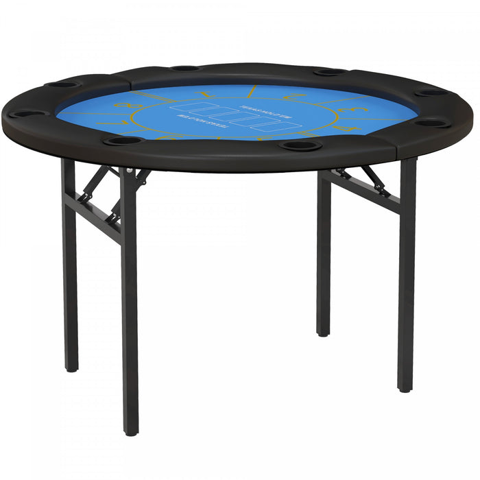 Soozier 47\" Table De Poker Pliable 8 Joueurs Table De Jeu De Blackjack