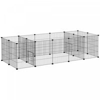 Pawhut Cage Pour Petits Animaux A 18 Panneaux, Parc Pour Animaux De Compagnie Avec Portes, Cage Pour
