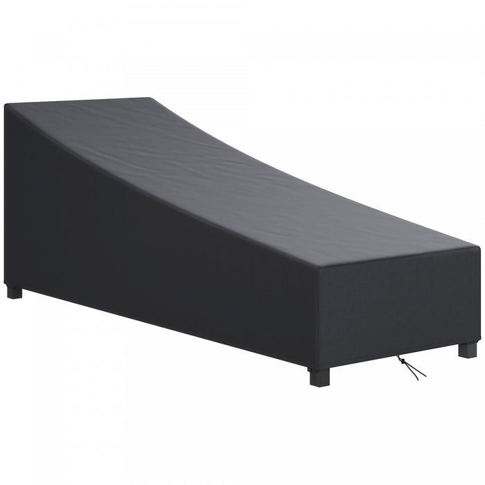 Outsunny Housse Impermeable pour Chaise Longue de Jardin, Tissu Oxford 420D, Noir