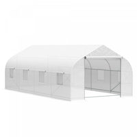 Outsunny 20x10x7ft Walk-in Steeple Greenhouse Outdoor Backyard Plant Seed Growth Tunnel Shed Maison