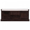 Banc De Rangement Boyce En Bois Massif Avec Meuble A Chaussures 4 Portes Et Coussin, Espresso