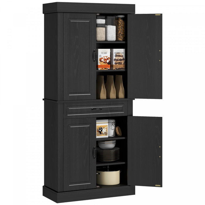 HOMCOM Garde-manger de cuisine 71\" avec 4 portes et 2 grands placards
