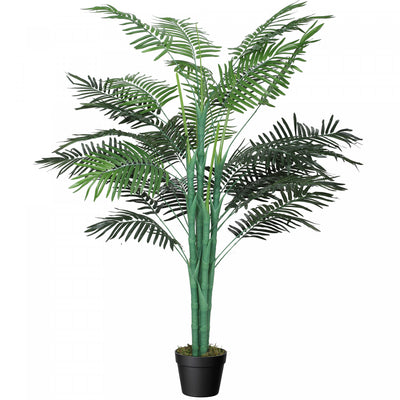 Outsunny 5FT Artificial Tropical Palm Tree Faux Plant with Lifelike Leaves