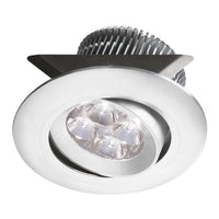 Luminaire cylindrique à encastrer Smpled de Dainolite avec intensité variable, angle d’inclinaison réglable, fini blanc et ampoule de 8 W