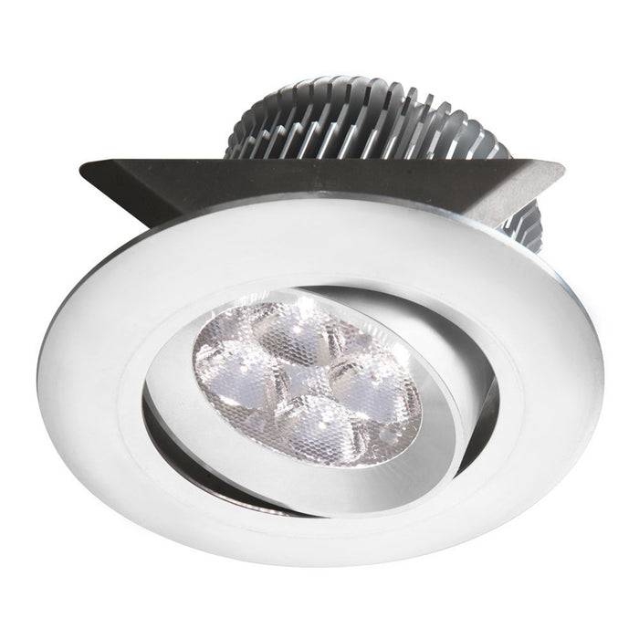 Luminaire cylindrique à encastrer Smpled de Dainolite avec intensité variable, angle d’inclinaison réglable, fini blanc et ampoule de 8 W
