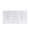Dune Meuble-Lavabo Double 59 po avec Vasques en Resine et 4 Tiroirs, Blanc