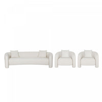 Ensemble de canape 3 pieces Sylvia Modern Glam en ivoire