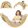 Qaba 3 En 1 Jouet D'escalade Pour Les Enfants En Bas Age, Jouet D'escalade En Bois, Jouet A Bascule Arc-en-ciel Avec Coussin, Jouet D'escalade D'interieur Pour Les Enfants