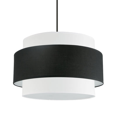 Dainolite Priya 4 Light Chandelier Small Matte Black Black/White Shade Lamp|Petit lustre Priya de Dainolite avec abat-jour noir et blanc, fini noir mat et 4 ampoules