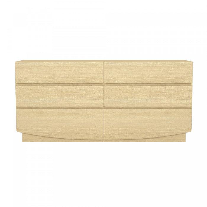 Commode contemporaine Ardea 72\" en chene naturel (6 tiroirs)