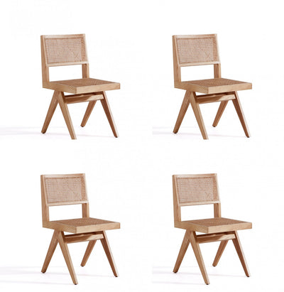 Hamlet Industry Chic Wood Dining Chair in Natural - Set of 4 | Chaise de salle a manger en bois style industriel chic Hamlet en naturel - Lot de 4