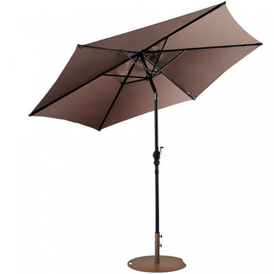 Costway 9ft Patio Umbrella Outdoor W/ 50 LBS Round Umbrella Stand W/ Wheels