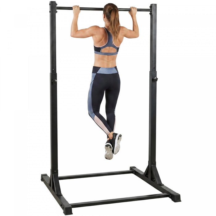 Soozier Poste de Traction Portable, Barre de Traction Reglable en Hauteur, Noir