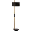 Lampe à pied Fitzgerald de Dainolite avec abat-jour noir, fini noir mat et laiton vieilli, et 1 ampoule