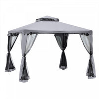 Outsunny Pavillon De Jardin Tonnelle Barnum Style Colonial Double Toit Toiles Moustiquaires Amovible