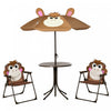 Outsunny Ensemble Table Et Chaises De Pique-nique Pour Enfants, Meubles De Jardin Pliants D'exterieur, Pour Terrasse, Arriere-cour, Avec Motif De Singe, Parasol Amovible Et Reglable En Hauteur