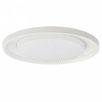 Plafonnier affleuré Boullier de Dainolite en acrylique blanc qui diffuse la lumière, avec fini blanc mat et ampoule de 30 W