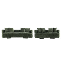 Ensemble de canape 2 pieces Verandah style mid-century modern en vert olive