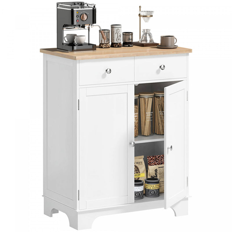 HOMCOM Armoire Cuisine Dessus Bois avec Etagere Reglable - Brick