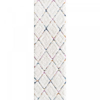Carpette à poil long Lola à motif de grands treillis - 2 pi 7 po x 8 pi