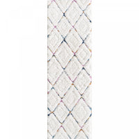 Carpette à poil long Lola à motif de grands treillis - 2 pi 7 po x 8 pi