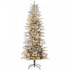 Homcom Arbre De Noel Artificiel Floque De 7 Pi Avec Lumieres Jaune