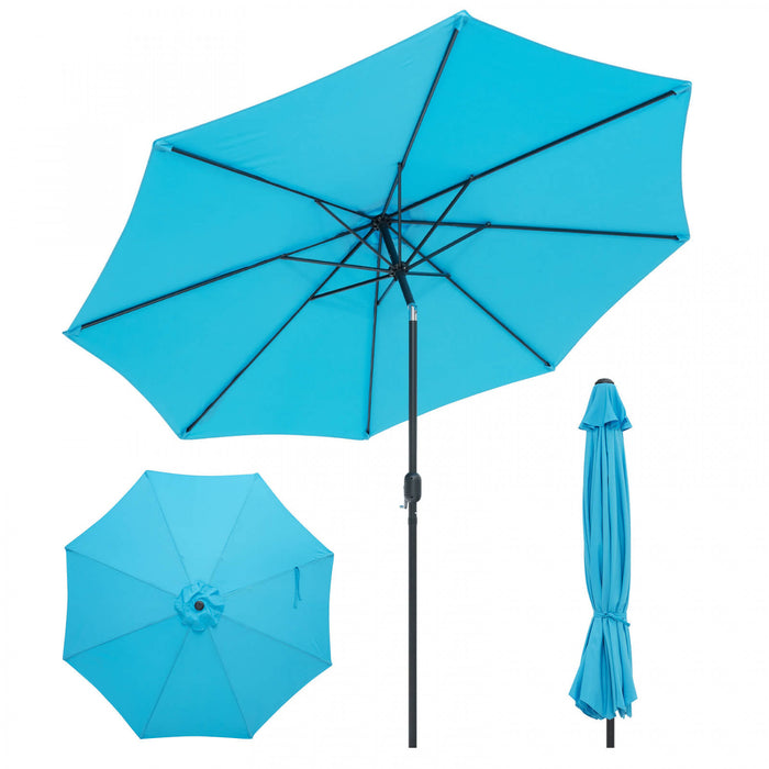 Costway Parasol de Patio 10FT Marche d'Ombre Solaire en Acier Incline avec Mecanisme d'Inclinaison et Manivelle