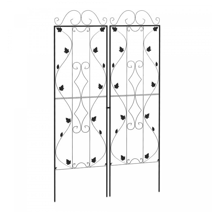 Outsunny Lot De 2 Treillis De Jardin En Metal Pour Plantes Grimpantes