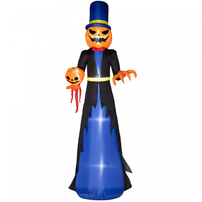 Outsunny Gonflable Faucheuse Tete De Citrouille D'halloween Led De 10 Pi