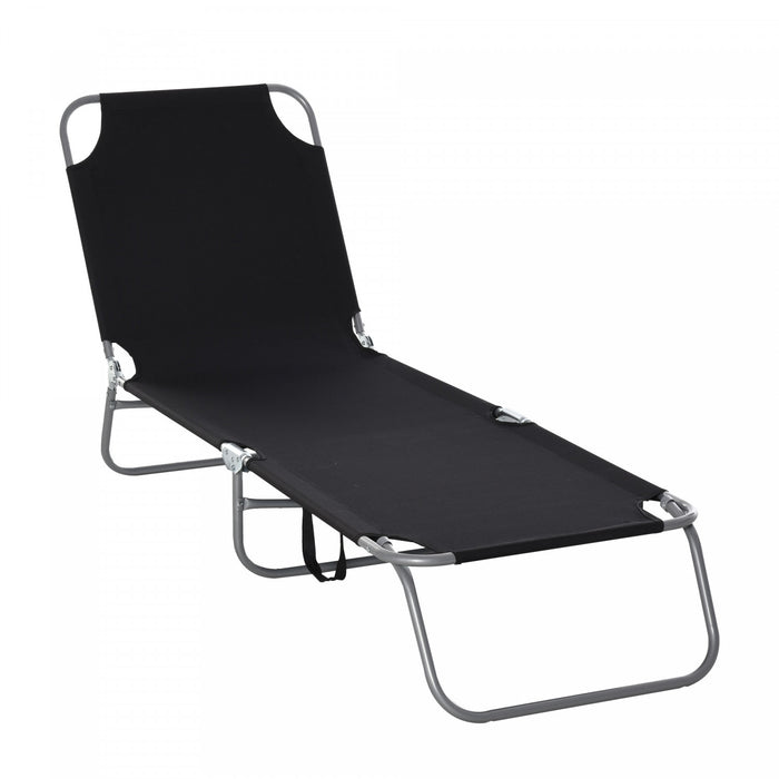 Outsunny Chaise Longue Exterieure Pliante Avec Tissu En Maille Respirant