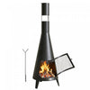 Brasero Outsunny avec cheminee, brasero exterieur, noir