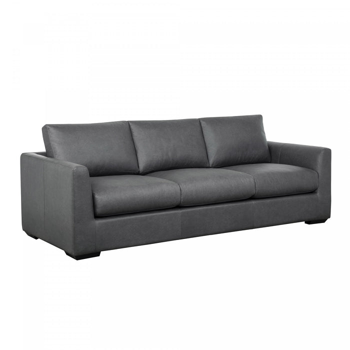 Canape contemporain Cleo 96\" en tissu, coloris etain