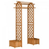 Outsunny Arche De Jardin Bacs A Plantes Arche De Treillis En Bois Brun