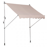 Store Banne Manuel Retractable 2l X 1,5l X 1,7-2,8h M Inclinaison Reglable Installation Rapide Metal
