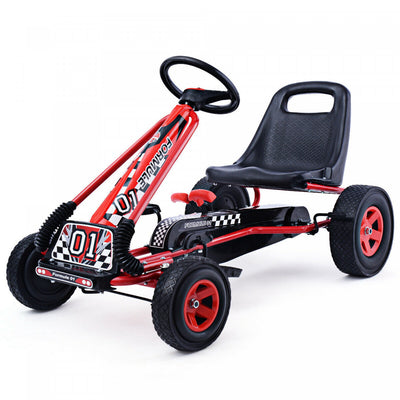 Costway 4 Wheels Kids Ride On Pedal Powered Bike Go Kart Racer Car Play Toy Red