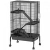 Grande Cage a Cochons d'Inde a 4 Niveaux, Cage pour Furets 120 cm avec Roulettes
