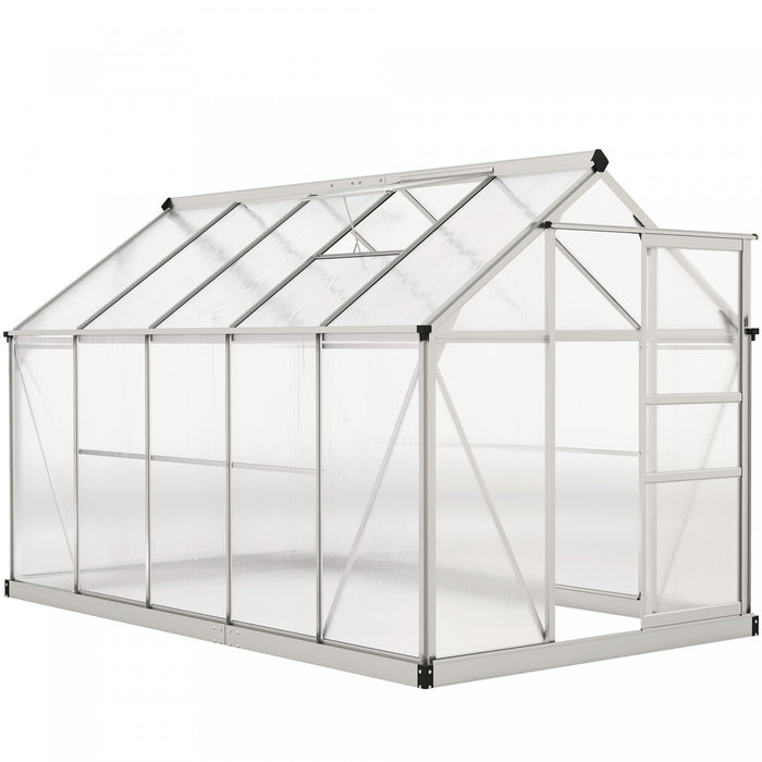 Outsunny Serre, Serre De Plain-pied Transparente Avec Porte Coulissante