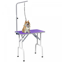 Pawhut Table De Toilettage Pour Petits Chiens, Table De Toilettage Pliable Pour Chiens Et Chats Avec